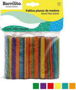 PALITOS MAD.PLANO COLOR C/150 CHI. W009C