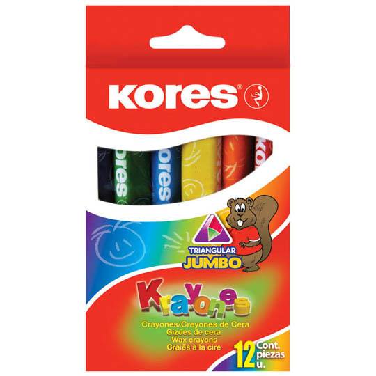 CRAYON JUMBO C/12 COLORES TRIA     KORES 331410 048681 TRIANG