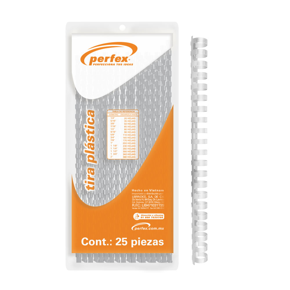 ARILLO PLAST. C/25  65H  7/16 TRA PERFEX