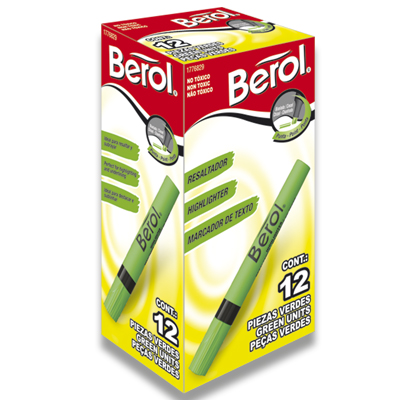 MARCATEXTO HIGHLIGHTER BEROL VERDE       002690 212145 177682