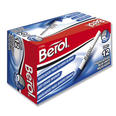 MARCADOR P/PIZARRON    AZUL        BEROL 002713 DRY ERASE MAR
