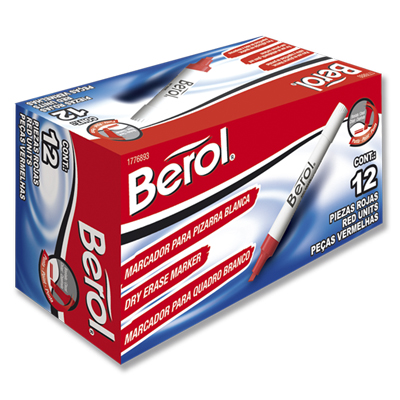 MARCADOR P/PIZARRON    ROJO        BEROL 002720 DRY ERASE MAR
