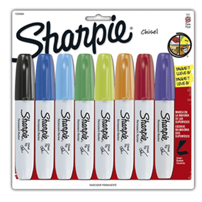 MARCADOR PERMANENTE SHARPIE CHISEL C/08  092358 1939484 COLOR