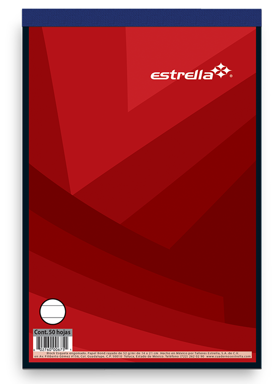 BLOCK ESQUELA BCO.     50H  678 ESTRELLA 006782  PROD.DESCATA