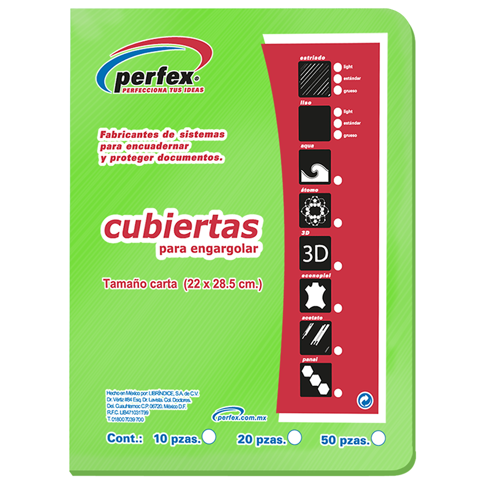PASTA CTA.PLAST.VERDE NEON  ESTRI.PERFEX 674755 25JGS 14PTS