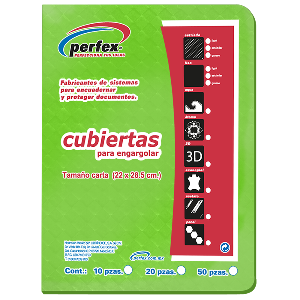 PASTA CTA.PLAST.VERDE NEON ROMBOS PERFEX 676100 25JGS 14PTS