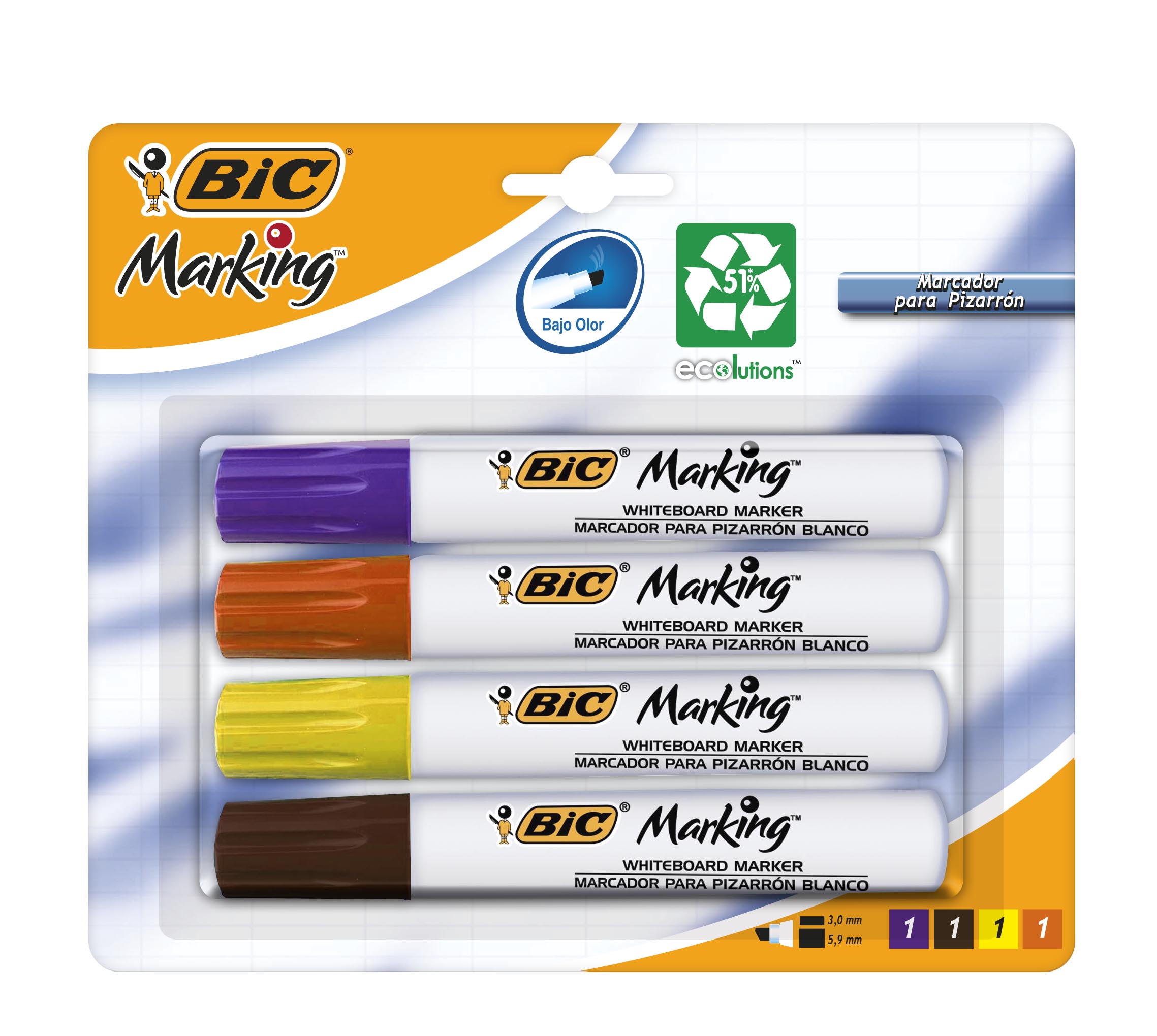 MARCADOR P/PIZARRON          C/04    BIC