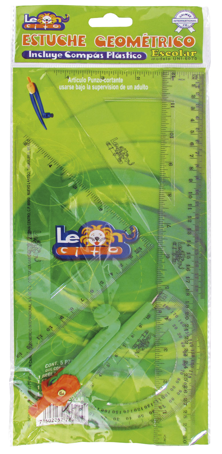 JUEGO DE GEOM.MED. ESTAND.ESC.6070 LEONC