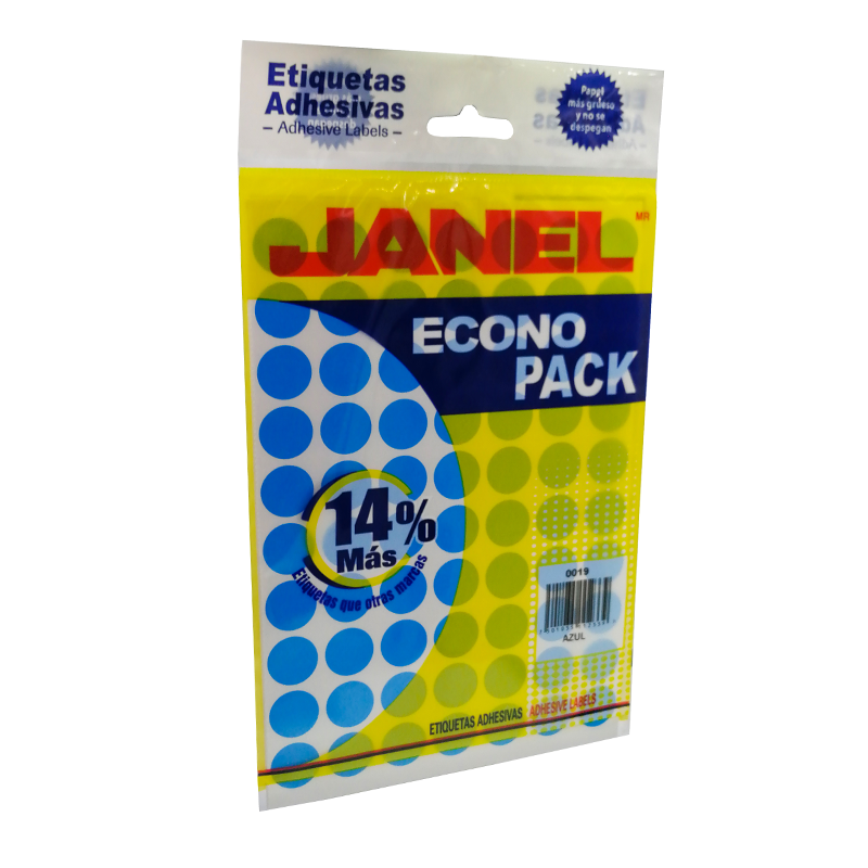 ETIQUETA ADHES. 00X19 AZUL ECONO P.JANEL 112339 REDONDA (420