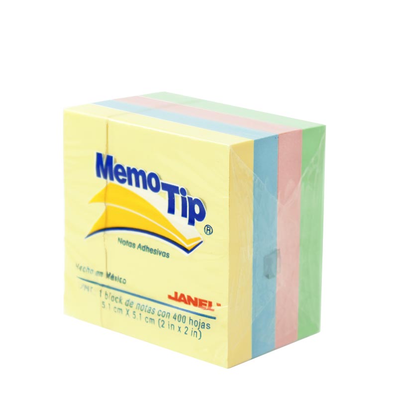 BLOCK POST-IT 654 3X3  400H PASTEL JANEL