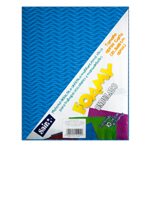FOMI CARTA AZL.TURQ ONDULADO  C/10 SAIRA 141190 09 20.5X27CM