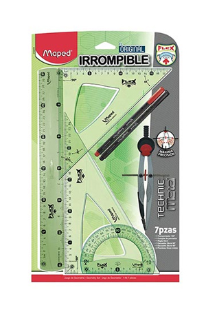 JUEGO DE GEOMETRIA MED.IRROM.C/COMP.TECH 899231 992318 COMPAS